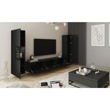 MID.YOU Dnevni Regal Berlin Iii, Črna Mat, Osvetlitev, 3-Delni | Shoptok.si
