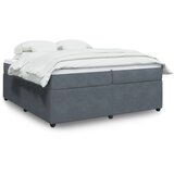 vidaXL Box spring postelja z vzmetnico temno siva 200x200 cm žamet Cene