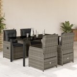  5-dijelni vrtni blagovaonski set sivi od poliratana Siva 160 x 80 x 74 cm | shoptok.hr