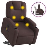 Maison Chic masažni naslanjač - Relax naslanjač s funkcijo vstajanja temno rjavo blago, (22061118) Cene