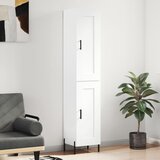 vidaXL Visoka omara bela 34,5x34x180 cm inženirski les | Shoptok.si