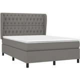  Box spring postelja z vzmetnico temno siva 140x200 cm blago, (20727162) | Shoptok.si