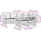  Set vanjskih sofa 7 pcs Bijela 247 x 128,5 x 73 cm | shoptok.hr