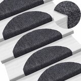  Prostirke za stepenice, samoljepljive, 15 kom, 65x21x4 cm, tamno sive, poluokrugle, velike | shoptok.hr