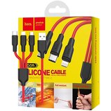 Hoco USB kabl, 3in1, microUSB, type C, Lightning, 1.2 met, Crveni Cijene