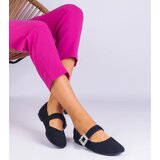 Gemre Black ballerinas adorned with a buckle with crystals Demetra | Shoptok.si