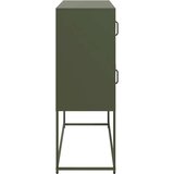 vidaXL Komoda olivno zelena 100,5x39x107 cm hladno valjano jeklo | Shoptok.si