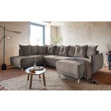 Miuform Svjetlo smeđa sklopiva kutna garnitura od samta (s lijevim kutom/u obliku slova "U") Lazy Lukka – | shoptok.hr