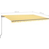  Tenda na ručno uvlačenje s LED svjetlom 500x350 cm žuto-bijela | shoptok.hr