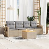 vidaXL 5-dijelni set vrtnih sofa s jastucima bež od poliratana Cijene