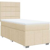 vidaXL Krevet s oprugama i madracem krem 100 x 200 cm od tkanine | shoptok.hr