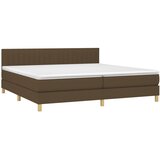  s oprugama i madracem tamnosmeđi 200x200 cm od tkanine | shoptok.hr