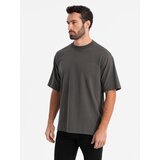 Ombre Men's LOOSE FIT cotton t-shirt with round neckline - gray-green | Eponuda.ba