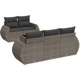  6-dijelni set vrtnih sofa od poliratana s jastucima sivi | shoptok.hr