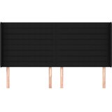  Uzglavlje s ušima crno 203x16x118/128 cm od tkanine | Eponuda.com