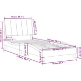  Okvir za krevet s uzglavljem ružičasti 90x200 cm baršunasti | shoptok.hr