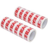 vidaXL Pakirni trak 12 kosov z napisom FRAGILE bel 48 mm x 66 m | Shoptok.si