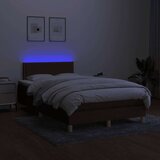  Krevet s oprugama i madracem LED tamnosmeđi 120x190 cm tkanina | shoptok.hr