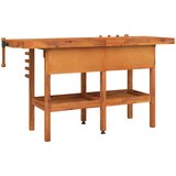  Radni stol s ladicama i škripcima 162x62x83 cm od drva bagrema | shoptok.hr