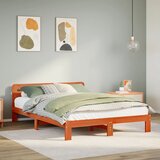 vidaXL Posteljni okvir brez vzmetnice voščeno rjav 140x190 cm borovina Cene