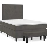 Krevet box spring s madracem tamnosivi 120 x 190 cm baršun | Eponuda.com