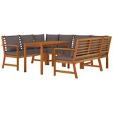  7-dijelni vrtni blagovaonski set s jastucima od bagremovog drva | shoptok.hr