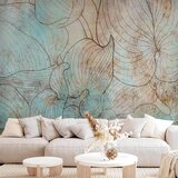 Artgeist Fototapeta Leaves In Blue, 100x70cm | Shoptok.si