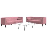  Chesterfield garnitura s jastucima, 2 dijela, ružičasti baršun | shoptok.hr