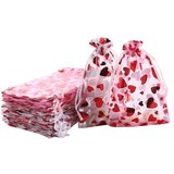 INF Vrečke iz organze z zlatim srčnim potiskom 13x18cm (50 kosov) - Vrečke z vrvico, (5000078027) | Shoptok.si
