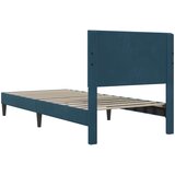  Krevetna konstrukcija s uzglavljem Plava 90 x 200 cm Baršun | shoptok.hr