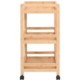  Kuhinjska Kolica s Kotačima Prirodna 46 x 38 x 76 cm Bambus | shoptok.hr