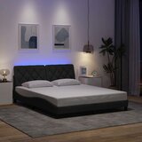 Maison Chic Posteljni okvir - Dvoposteljna postelja - Zakonska postelja z LED brez vzmetnice temno siv 160x200 cm blago, (21695721) | Shoptok.si
