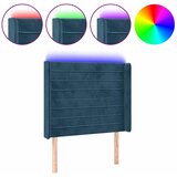  LED uzglavlje tamnoplavo 83x16x118/128 cm baršunasto | shoptok.hr