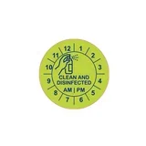 Zelena Nalepke Čisto in Razkuženo Ura (500 kom) - Clean & Disinfected Clock