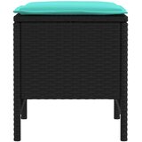  Vrtni otoman 2 Komad Crna i Tirkizna 38 x 38 x 45 cm PE ratan | shoptok.hr