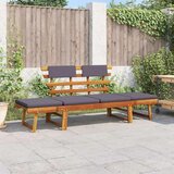  Vrtni ležaj s jastucima 2-u-1 190 cm masivno bagremovo drvo | shoptok.hr