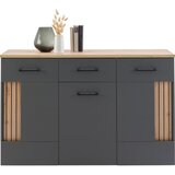 Modern Living Široka Komoda Amare, Antracit, Barva Hrasta | Shoptok.si