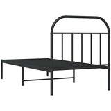 Metalni okvir za krevet s uzglavljem crni 90x200 cm | shoptok.hr