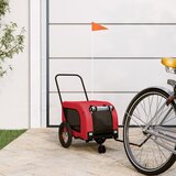 vidaXL Prikolica za bicikl za pse crveno-crna od tkanine i željeza | shoptok.hr