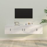 The Living Store Komplet TV omaric 3-delni visok sijaj bel inženirski les - Komplet TV Omaric, (21374197) Cene