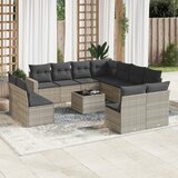 vidaXL 12-dijelni set vrtnih sofa poliratan s jastucima svijetlosivi Cijene