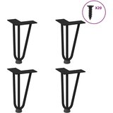 vidaXL Noge za mizo za lase 4 kosi črna 20 cm trdno jeklo | Shoptok.si