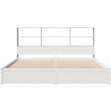 vidaXL Krevet s regalom z knjige bez madraca bijeli 200x200cm borovina | shoptok.hr