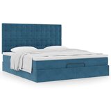  Otomanski posteljni okvir z vzmetnicami moder 180x200cm žamet, (21653316) | Shoptok.si