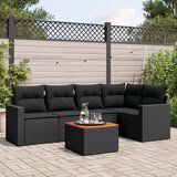 vidaXL 6-dijelni set vrtnih sofa s jastucima crni od poliratana | shoptok.hr