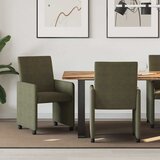 vidaXL jedilni stoli s kolesi 2 pcs vojaško zelena 57 x 66 x 94 cm | Shoptok.si