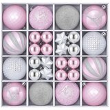  Set božićnih kuglica 88 kom. ružičasta i srebrna Ø 6 cm - ružičasta i srebrna | shoptok.hr