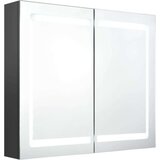 vidaXL LED kopalniška omarica z ogledalom siva 80x12x68 cm | Shoptok.si