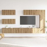  7-dijelni zidni TV ormarić Artisan hrast izrađen od drva | shoptok.hr
