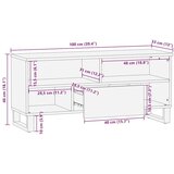TV omarica črna 100x33x46 cm trden mangov les, (21830120) | Shoptok.si